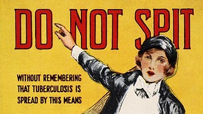 1910年の公衆衛生ポスター-唾を吐くことは本当に健康被害なのか？